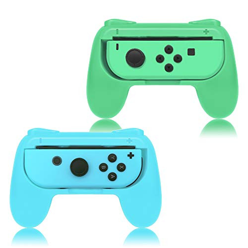 FYOUNG Grips for Nintendo Switch Joy-Con  Controllers for Nintendo Switch Joy Con - Light Green and Blue -2 Packs-