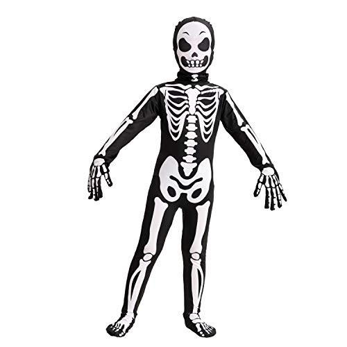 Second Skin Child Skin Skeleton Costume for Halloween Trick-or-Treating -Medium -8-10 yr-- White