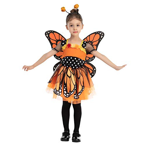 Child Girl Sweet Butterfly Costume -Toddler -3-4yr-- Yellow