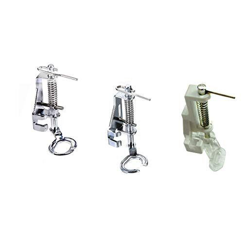 3pcs Metal Darning-Free Motion Sewing Machine Presser Foot with Close Toe  Open Toe and Quilting Foot for Low Shank Brother Singer Babylock Janome and
