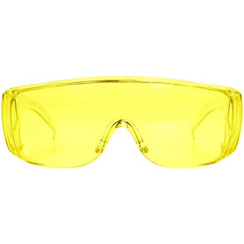 RONWEIX Anti Fog Safety Goggles Protective Eyewear  Anti-Scratch UV400 Eye Protection with Amber Lens Safety Glasses