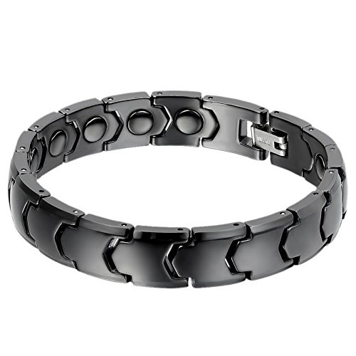 OIDEA Mens 11MM Wide Black Healthy Ceramic Bracelet for Biker Birthday Gifts 8-26 Inch