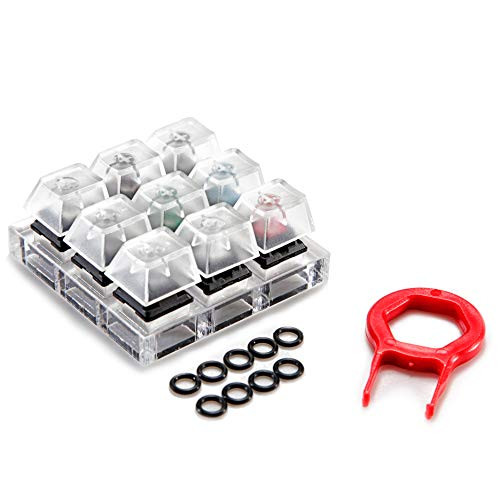 9 Keys Cherry MX Switch Tester  Switch Testing Tool for Mechanical Keyboards  with Clear Keycaps  Keycap Puller and O Rings
