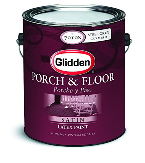 Glidden Latex Paint, Steel Gray, Satin, 1 gal, Interior or Exterior, Porch & Floor Paint