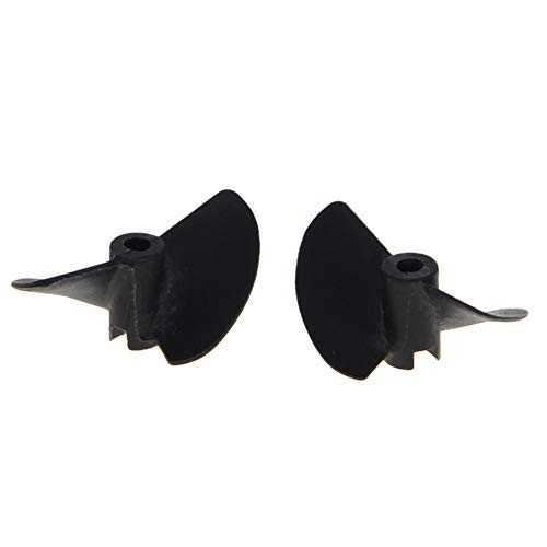 Fielect 1Pair Two Blade Propeller for Ship Model Rc Boat Propeller Model Black Plastic Positive Paddle and Propeller Reversing 32mm Diameter 40mm Pitc