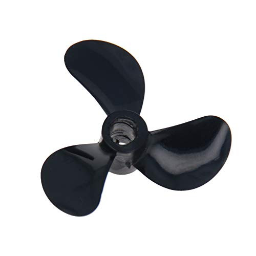 Fielect 1Pcs Three Blade Propeller for Ship Model  Rc Boat Propeller Black Plastic Reverse Propeller  28mm Diameter  3mm Hole Dia