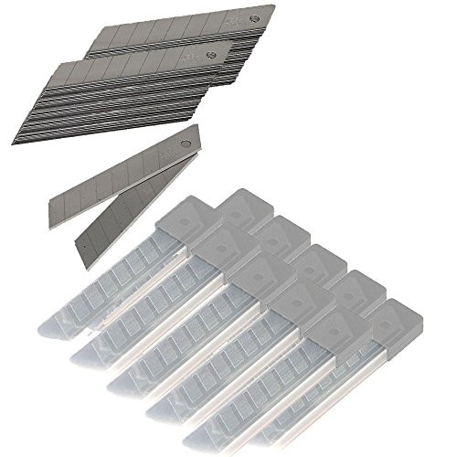 Wideskall 100 Pcs Snap Off 18mm 4 Cutter Utility Knife Replacement Blades Refill Blade Case