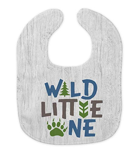 Baby Bib for Boys - 1st Birthday Party Smash Cake Bib - Wildlife Theme - Forest  Bear  Trees Wild One
