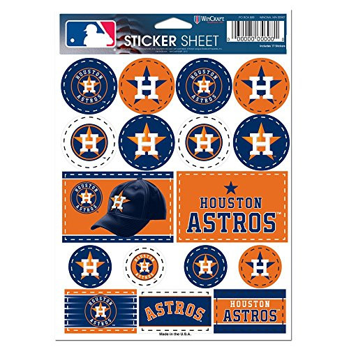 WinCraft MLB Houston Astros Vinyl Sticker Sheet  5 x 7