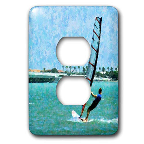 3dRose LLC lsp-19077-6 Wind Surfing 2-Plug Outlet Cover