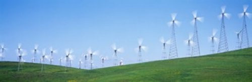 Posterazzi Wind turbines spinning on hills Altamont Pass Livermore California USA Poster Print  -36 x 12-
