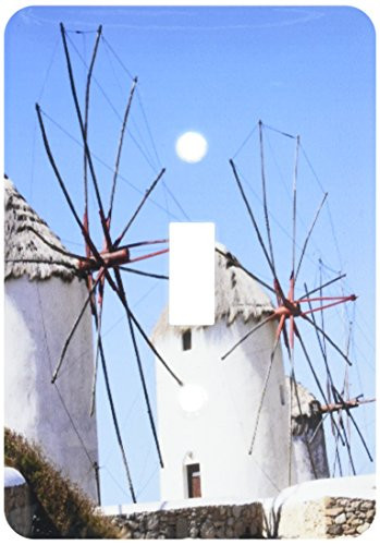 3dRose lsp-100286-1 Windmills on the Island Mykonos  Greece Single Toggle Switch  Multicolor