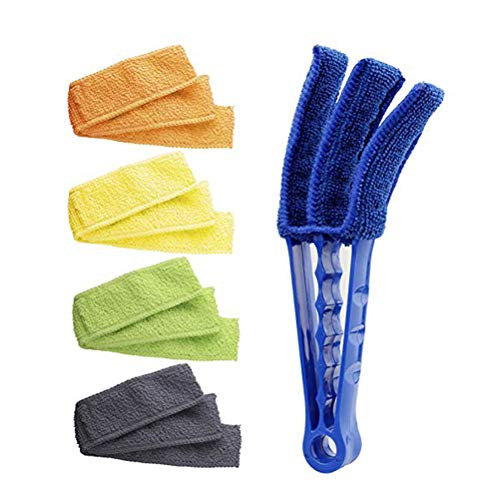 Window Blind Cleaner Duster Brush With 6 Microfiber Duster Sleeves Blind Wood Cleaner For Car Window Shutters Ceiling Fan Duster Air Conditioner Windo