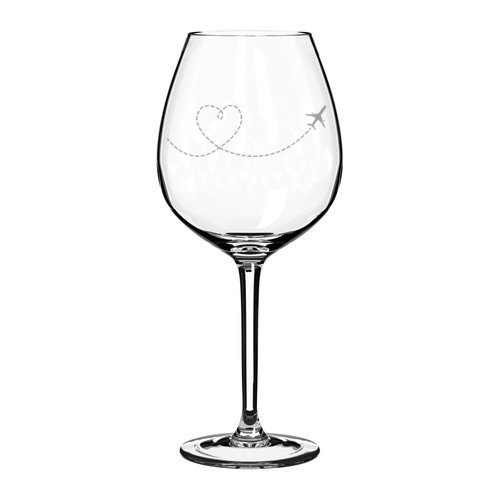 Wine Glass Goblet Heart Love Travel Airplane -20 oz Jumbo-