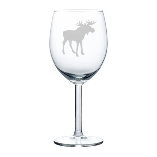 Wine Glass Goblet Moose -10 oz-