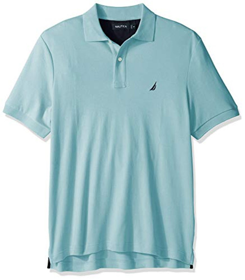 Nautica Mens Classic Fit Short Sleeve Solid Soft Cotton Polo Shirt  harbor mist  X-Large