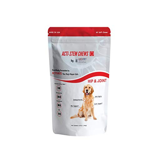 MediVet Biologics Dog Joint Supplement for Hip and Joint Pain Relief Arthritis with Glucosamine Chondroitin - MSM - Actistem Mobility with Vitamin C and MediVet Biologics Dog Joint Supplement for Hip and Joint Pain Relief Arthritis with Glucosamine Chondroitin - MSM - Actistem Mobility with Vitamin C and