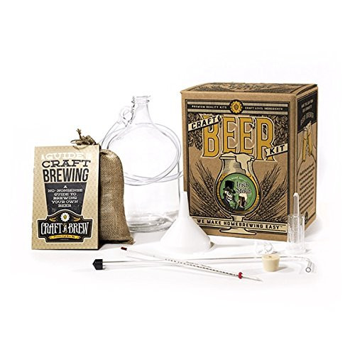 Home Brewing Kit for Beer  Craft A Brew Bone Dry Irish Stout Beer Kit  Reusable Make Your Own Beer Kit  Starter Set 1 Gallon