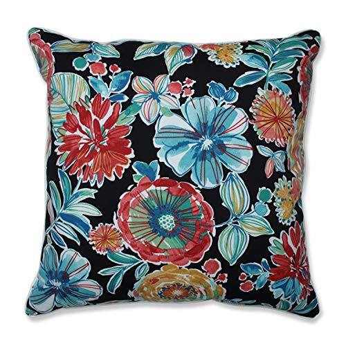 Pillow Perfect Outdoor-Indoor Colsen Noir Floor Pillow  25 x 25  Black