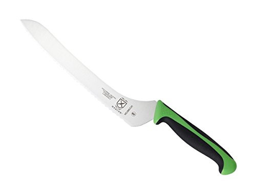 Mercer Culinary Millennia 9-Inch Offset Wavy Edge Bread Knife  Green