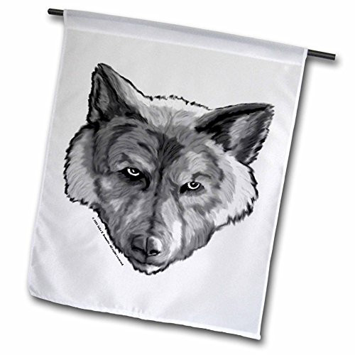 3dRose Wolf Head Digital Animal Wildlife Painting - Garden Flag  18 by 27