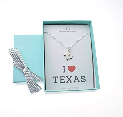 Womans Texas Charm Pendant In Sterling Silver On An 18 Sterling Silver Cable Chain  Texas Jewelry  I Love Texas Gift  Gift For Texan