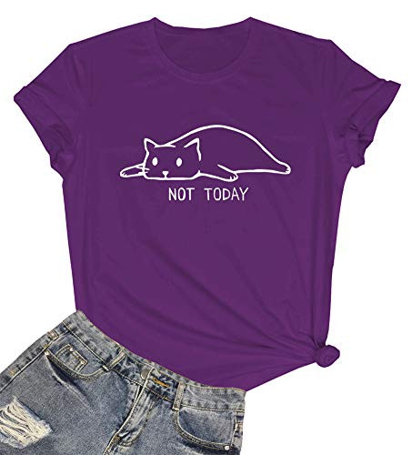 YITAN Women Cute Graphic T Shirts Purple XX-Large