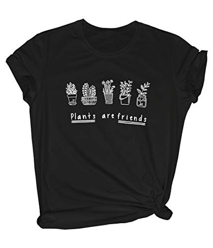 BLACKMYTH Womens Graphic Funny T Shirt Cute Tops Teen Girl Tees Black X-Large