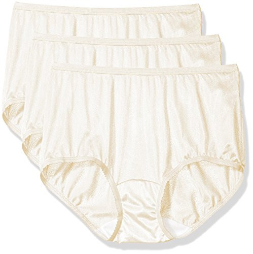Shadowline Womens Panties-Nylon Modern Brief -3 Pack-  Ivory  7