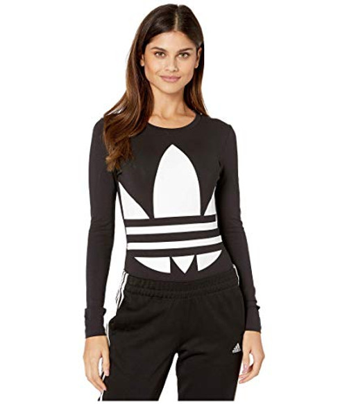 adidas Originals Womens Large Logo Bodysuit  Black-White  2XS adidas Originals Womens Large Logo Bodysuit  Black-White  2XS