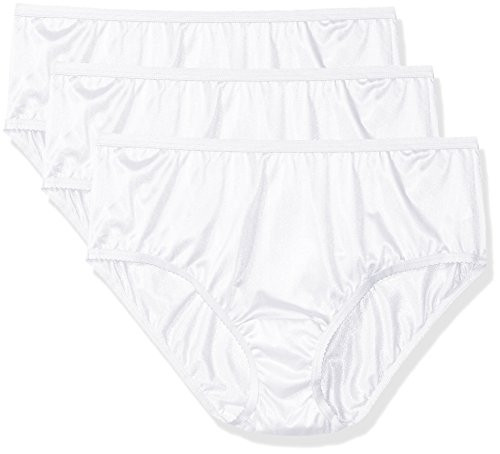 Shadowline Womens Plus-Size Panties-Nylon Hipster -3 Pack-  White  11