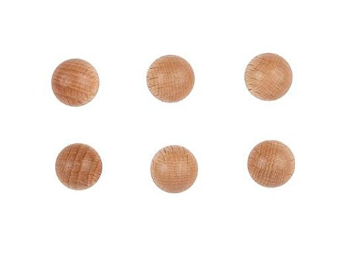 Kikkerland MG79 Wood Magnets (Set of 6), Brown