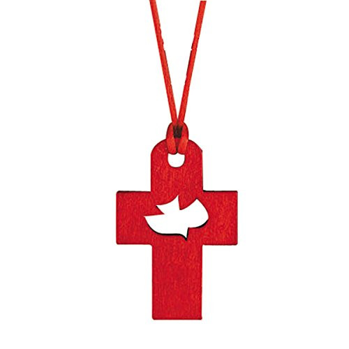 Wooden Confirmation Cross Pendant with Cut Out Holy Spirit Dove 1 3-4 Inch Wooden Confirmation Cross Pendant with Cut Out Holy Spirit Dove 1 3-4 Inch
