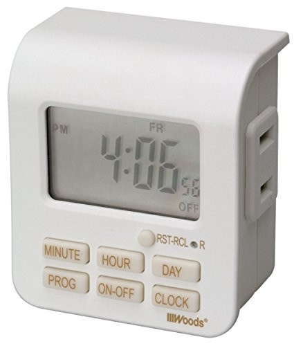 Coleman Cable 50008 7-Day Indoor Digital Timer 2 Conductor  White