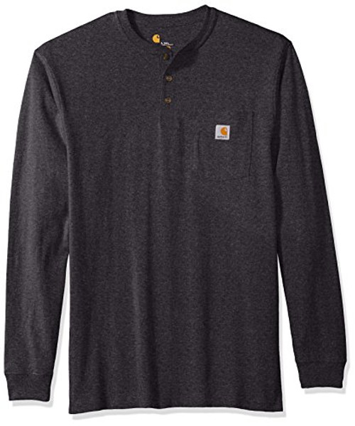 Carhartt Mens Big Big and Tall Workwear Pocket Long Sleeve Henley  Carbon Heather  3X-Large-Tall