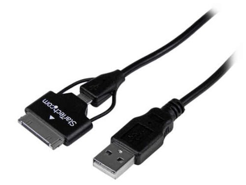 StarTech.com 0.65m 2-Feet Samsung 30-Pin Dock Connector/Micro USB to USB Combo Cable (USB2UBSDC)