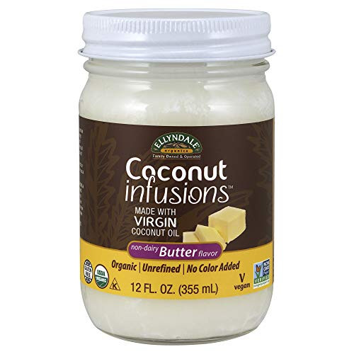 NOW Foods  Certified Organic Coconut Infusions  Non-Dairy Butter Flavor  Organic  Unrefined  No Color Added  Vegan  Gluten-Free  Certified Non-GMO  12