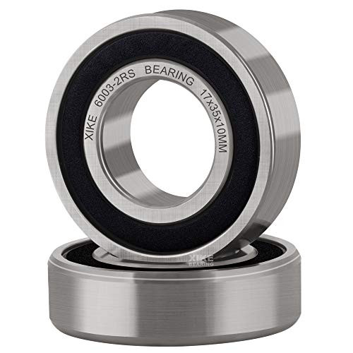 XiKe 2 Pcs 6003-2RS Double Rubber Seal Bearings 17x35x10mm Pre-Lubricated and Stable Performance and Cost Effective Deep Groove Ball Bearings- XiKe 2 Pcs 6003-2RS Double Rubber Seal Bearings 17x35x10mm Pre-Lubricated and Stable Performance and Cost Effective Deep Groove Ball Bearings-