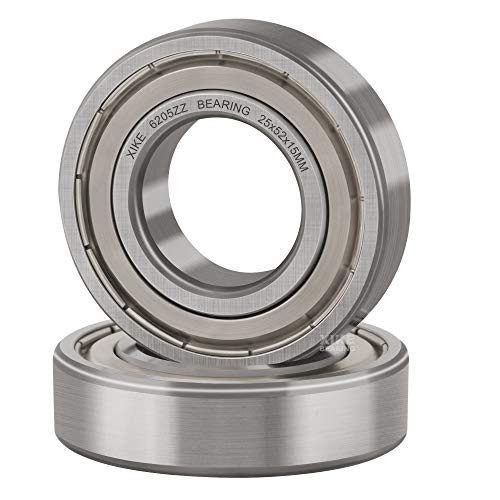 XiKe 2 Pcs 6205ZZ Double Metal Seal Bearings 25x52x15mm  Pre-Lubricated and Stable Performance and Cost Effective  Deep Groove Ball Bearings- XiKe 2 Pcs 6205ZZ Double Metal Seal Bearings 25x52x15mm  Pre-Lubricated and Stable Performance and Cost Effective  Deep Groove Ball Bearings-