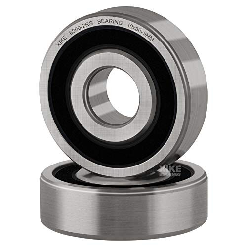XiKe 2 Pcs 6200-2RS Double Rubber Seal Bearings 10x30x9mm Pre-Lubricated and Stable Performance and Cost Effective Deep Groove Ball Bearings- XiKe 2 Pcs 6200-2RS Double Rubber Seal Bearings 10x30x9mm Pre-Lubricated and Stable Performance and Cost Effective Deep Groove Ball Bearings-