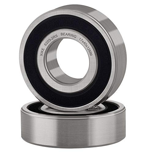 XiKe 2 Pcs 6203-2RS Double Rubber Seal Bearings 17x40x12mm Pre-Lubricated and Stable Performance and Cost Effective Deep Groove Ball Bearings- XiKe 2 Pcs 6203-2RS Double Rubber Seal Bearings 17x40x12mm Pre-Lubricated and Stable Performance and Cost Effective Deep Groove Ball Bearings-