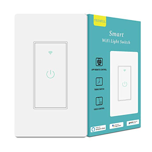 Smart Light SwitchandAlexa Smart Switchand2-4Ghz WiFi Light Switch with Timer and Remote Control Schedule Neutral Wire Needed Compatible with Alexa  Googl