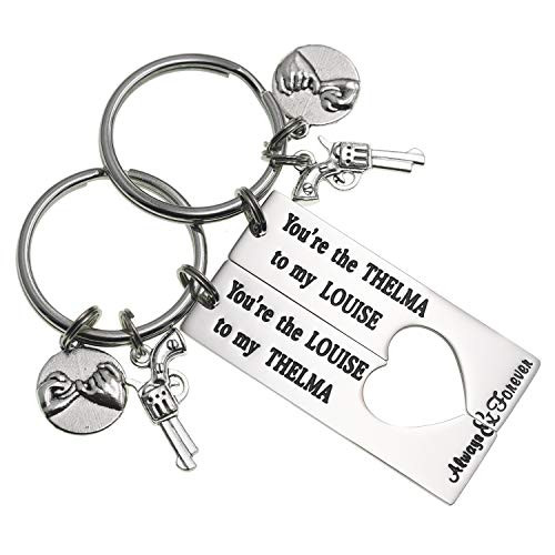 LParkin You are The Thelma to My Louise Best Friends Keychains Moving Away Gift Friendship Jewelry Thelma and Louise Keychain Set