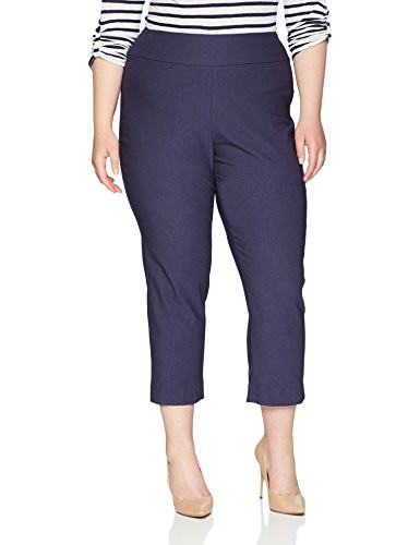 NIC-ZOE Womens Size Plus Crop Wonderstretch Pant  Blueprint  14w