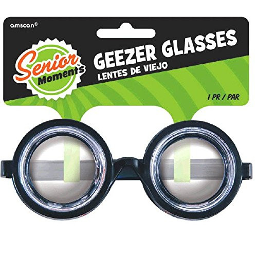 Amscan Over the Hill Gezzer Adult Glasses  20 x 20  Multicolor