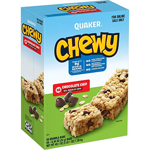 Quaker Chewy Granola Bars  Chocolate Chip  -58 Pack-