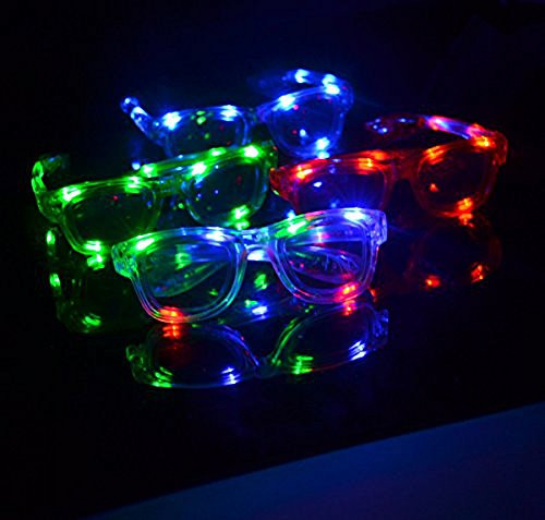 The Electric Mammoth 12 Pairs of LED Flashing Light Up Party Retro Aviator Glasses Shades