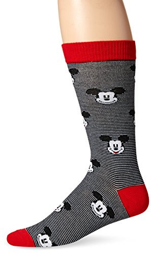 Disney mens Mickey Mouse Single Crew Casual Sock  Black  10 13 US