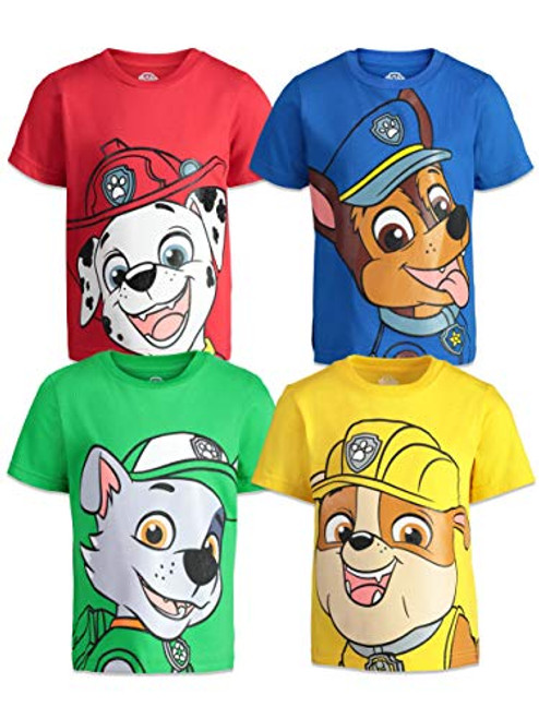 Nickelodeon Paw Patrol Big Boys 4 Pack Tees Chase  Marshall  Rubble and Rocky 8