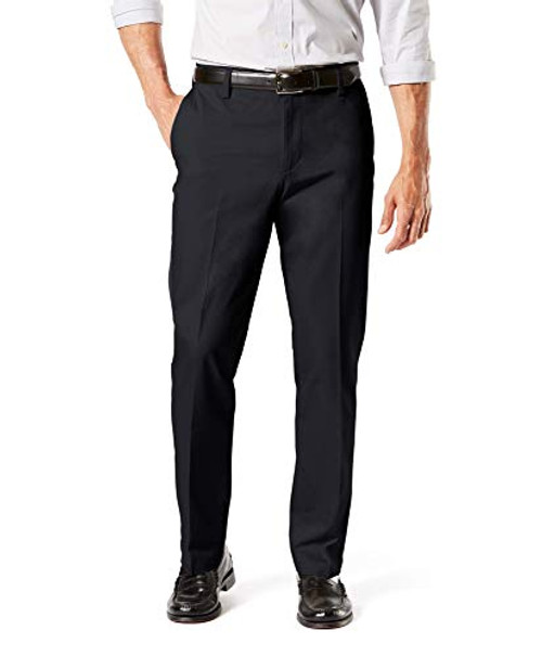Dockers Mens Straight Fit Signature Lux Cotton Stretch Khaki Pant  Black - creased  36W x 32L